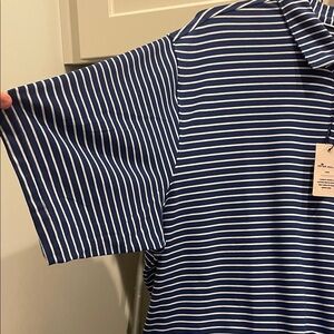 Peter Millar Navy & White Striped Polo